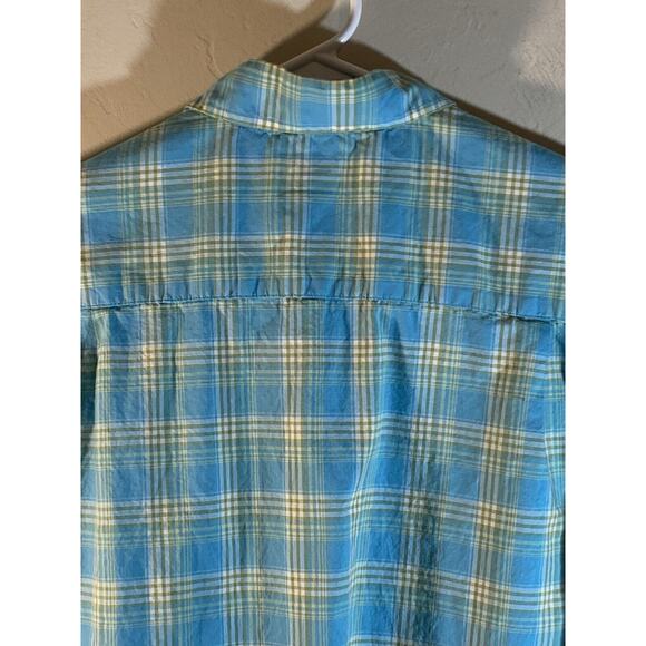 Carhartt Shirt Men M Blue Green Plaid Short Sleeve Button Up Relaxed Workwear - Picture 4 of 11